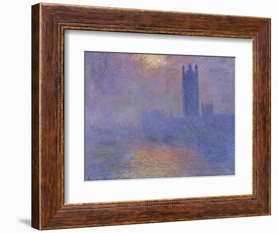 London Parliament in the Fog, c.1904-Claude Monet-Framed Giclee Print