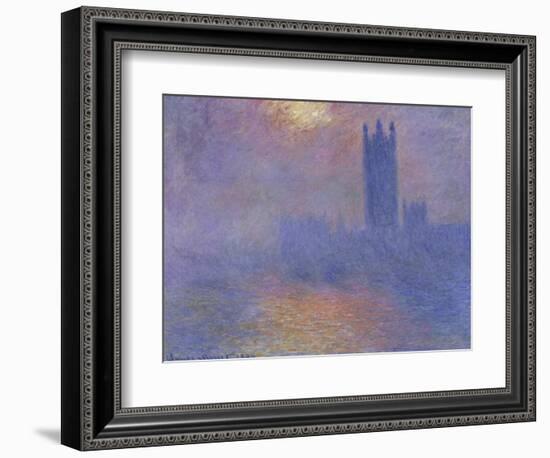 London Parliament in the Fog, c.1904-Claude Monet-Framed Giclee Print