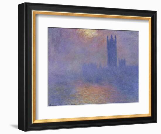 London Parliament in the Fog, c.1904-Claude Monet-Framed Giclee Print