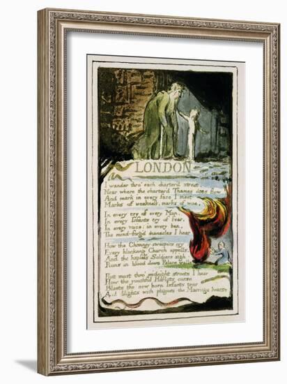 London: Plate 47 from 'Songs of Innocence and of Experience' C.1802-08-William Blake-Framed Giclee Print