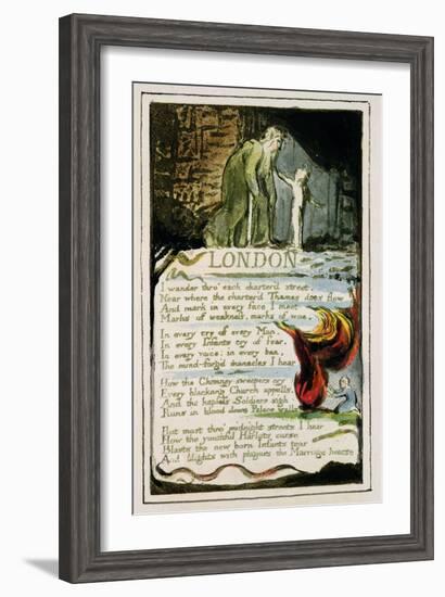 London: Plate 47 from 'Songs of Innocence and of Experience' C.1802-08-William Blake-Framed Giclee Print