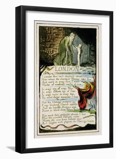 London: Plate 47 from 'Songs of Innocence and of Experience' C.1802-08-William Blake-Framed Giclee Print