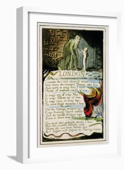 London: Plate 47 from 'Songs of Innocence and of Experience' C.1802-08-William Blake-Framed Giclee Print