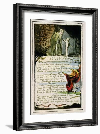 London: Plate 47 from 'Songs of Innocence and of Experience' C.1802-08-William Blake-Framed Giclee Print