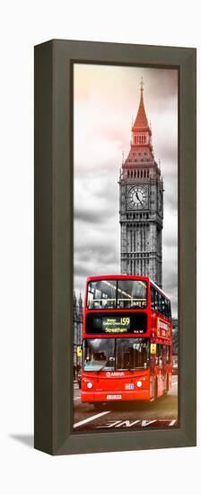 London Red Bus and Big Ben - City of London - UK - England - Photography Door Poster-Philippe Hugonnard-Framed Premier Image Canvas