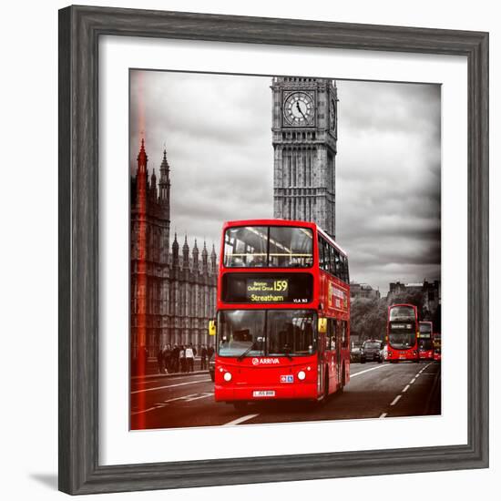 London Red Bus and Big Ben - City of London - UK - England - United Kingdom - Europe-Philippe Hugonnard-Framed Photographic Print