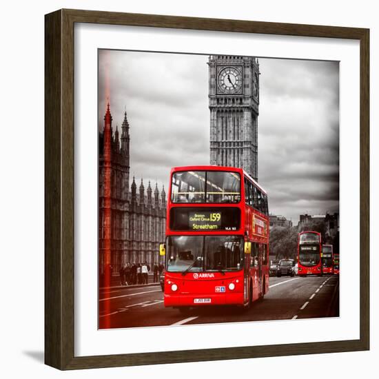 London Red Bus and Big Ben - City of London - UK - England - United Kingdom - Europe-Philippe Hugonnard-Framed Photographic Print