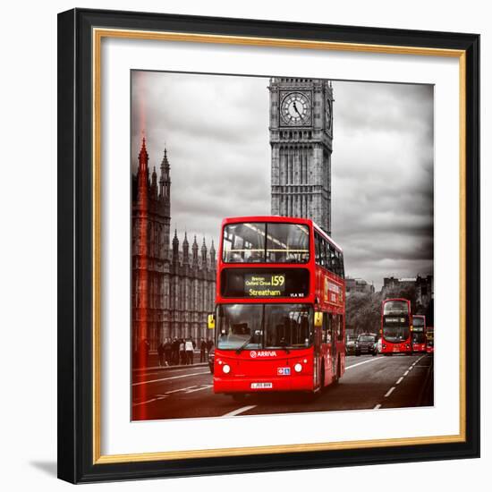 London Red Bus and Big Ben - City of London - UK - England - United Kingdom - Europe-Philippe Hugonnard-Framed Photographic Print