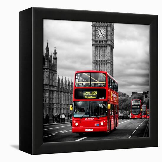 London Red Bus and Big Ben - City of London - UK - England - United Kingdom - Europe-Philippe Hugonnard-Framed Premier Image Canvas