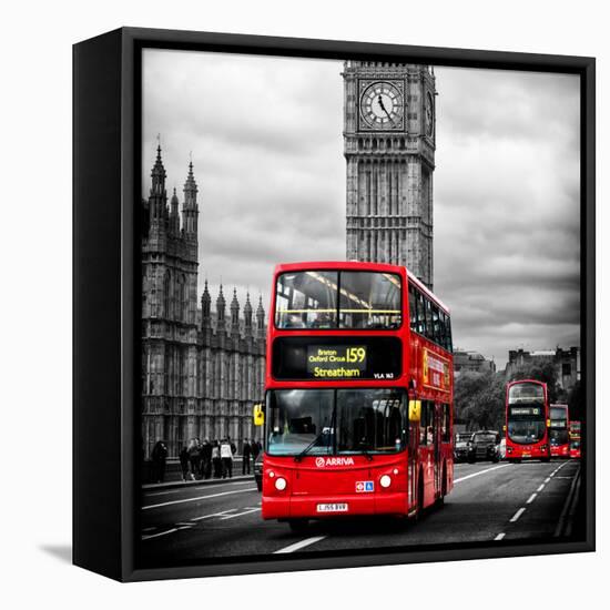 London Red Bus and Big Ben - City of London - UK - England - United Kingdom - Europe-Philippe Hugonnard-Framed Premier Image Canvas