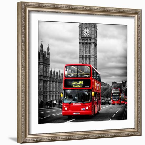 London Red Bus and Big Ben - City of London - UK - England - United Kingdom - Europe-Philippe Hugonnard-Framed Photographic Print