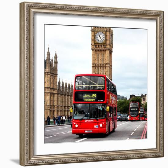 London Red Bus and Big Ben - City of London - UK - England - United Kingdom - Europe-Philippe Hugonnard-Framed Photographic Print