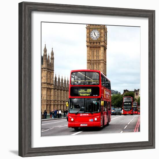 London Red Bus and Big Ben - City of London - UK - England - United Kingdom - Europe-Philippe Hugonnard-Framed Photographic Print