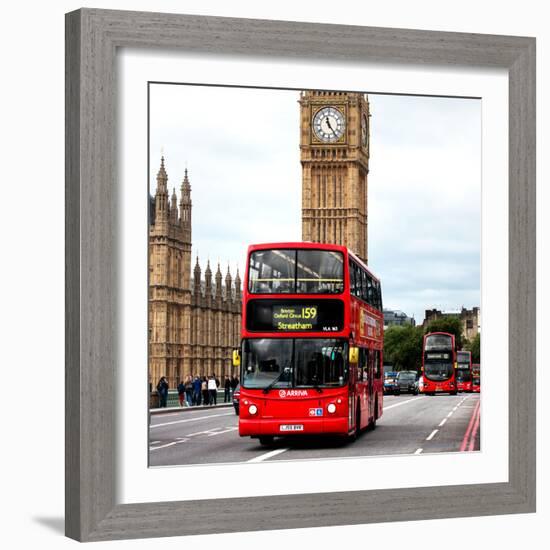 London Red Bus and Big Ben - City of London - UK - England - United Kingdom - Europe-Philippe Hugonnard-Framed Photographic Print