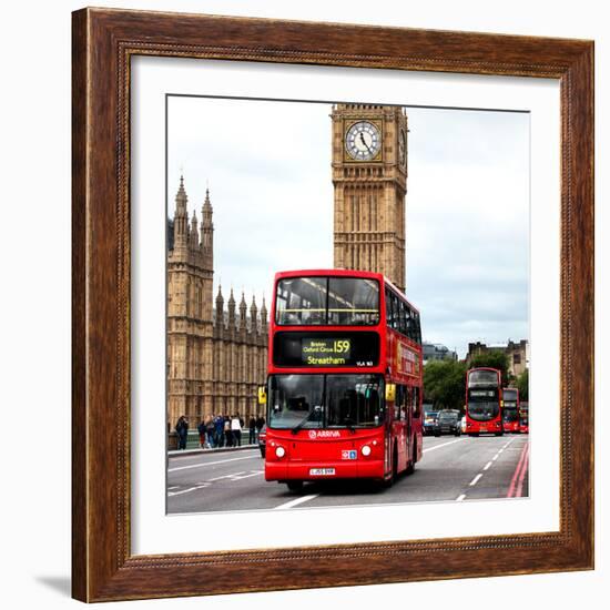 London Red Bus and Big Ben - City of London - UK - England - United Kingdom - Europe-Philippe Hugonnard-Framed Photographic Print