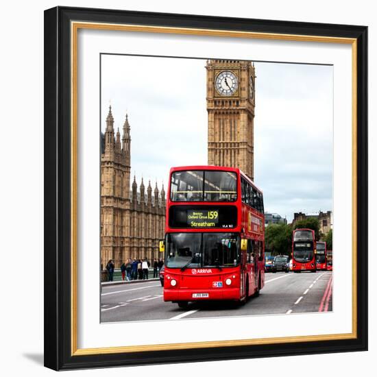 London Red Bus and Big Ben - City of London - UK - England - United Kingdom - Europe-Philippe Hugonnard-Framed Photographic Print