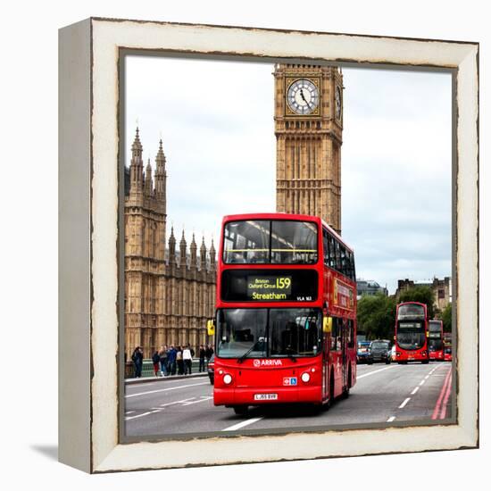 London Red Bus and Big Ben - City of London - UK - England - United Kingdom - Europe-Philippe Hugonnard-Framed Premier Image Canvas