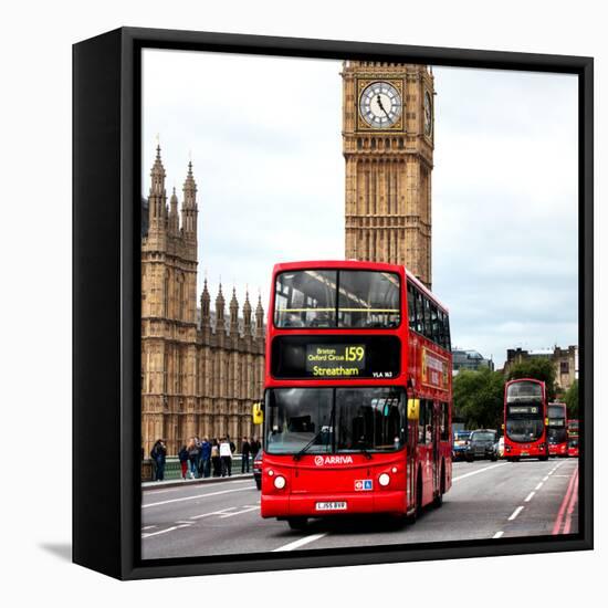 London Red Bus and Big Ben - City of London - UK - England - United Kingdom - Europe-Philippe Hugonnard-Framed Premier Image Canvas