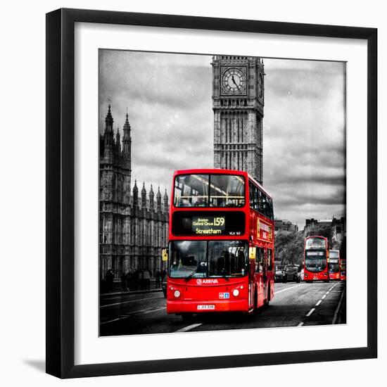 London Red Bus and Big Ben - City of London - UK - England - United Kingdom - Europe-Philippe Hugonnard-Framed Photographic Print