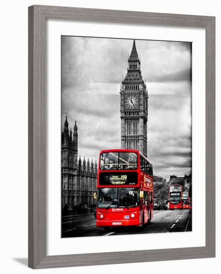 London Red Bus and Big Ben - City of London - UK - England - United Kingdom - Europe-Philippe Hugonnard-Framed Photographic Print