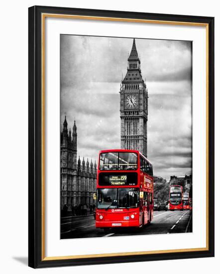 London Red Bus and Big Ben - City of London - UK - England - United Kingdom - Europe-Philippe Hugonnard-Framed Photographic Print