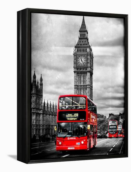 London Red Bus and Big Ben - City of London - UK - England - United Kingdom - Europe-Philippe Hugonnard-Framed Premier Image Canvas