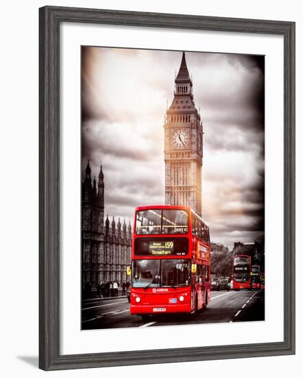 London Red Bus and Big Ben - City of London - UK - England - United Kingdom - Europe-Philippe Hugonnard-Framed Photographic Print