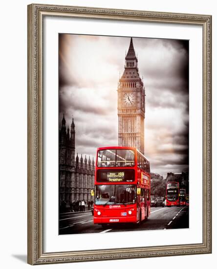 London Red Bus and Big Ben - City of London - UK - England - United Kingdom - Europe-Philippe Hugonnard-Framed Photographic Print