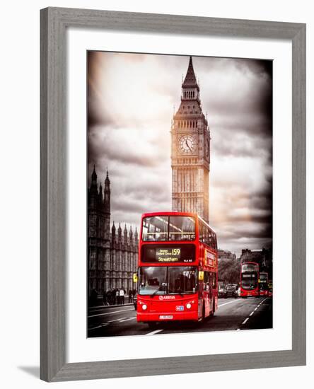 London Red Bus and Big Ben - City of London - UK - England - United Kingdom - Europe-Philippe Hugonnard-Framed Photographic Print