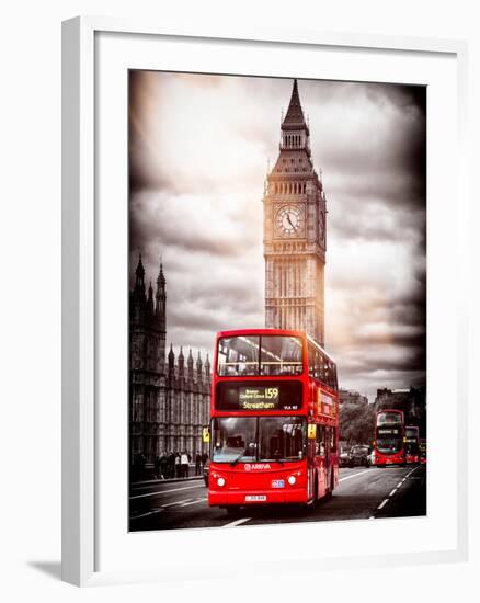 London Red Bus and Big Ben - City of London - UK - England - United Kingdom - Europe-Philippe Hugonnard-Framed Photographic Print