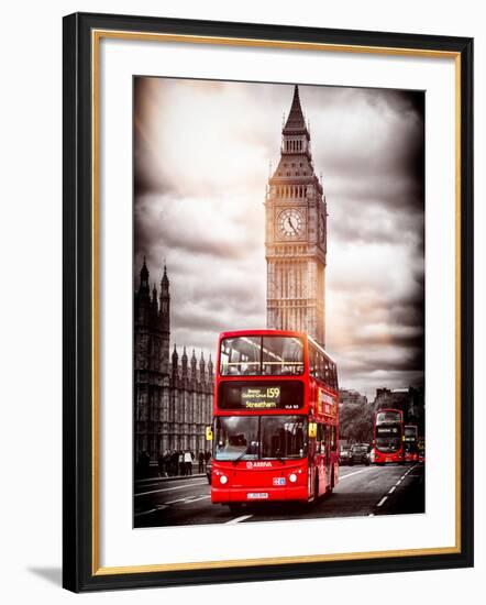 London Red Bus and Big Ben - City of London - UK - England - United Kingdom - Europe-Philippe Hugonnard-Framed Photographic Print