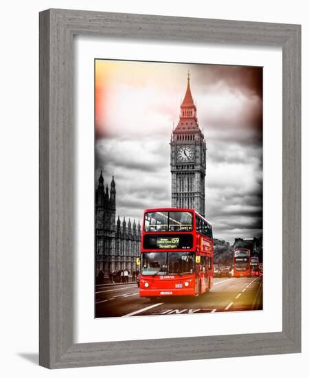 London Red Bus and Big Ben - City of London - UK - England - United Kingdom - Europe-Philippe Hugonnard-Framed Art Print