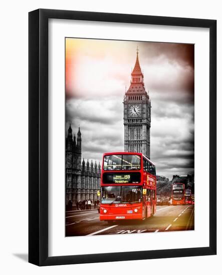 London Red Bus and Big Ben - City of London - UK - England - United Kingdom - Europe-Philippe Hugonnard-Framed Art Print