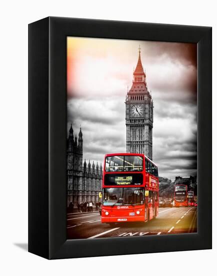 London Red Bus and Big Ben - City of London - UK - England - United Kingdom - Europe-Philippe Hugonnard-Framed Stretched Canvas