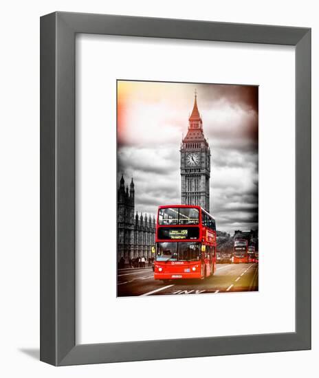 London Red Bus and Big Ben - City of London - UK - England - United Kingdom - Europe-Philippe Hugonnard-Framed Art Print