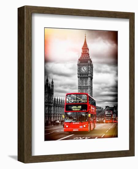 London Red Bus and Big Ben - City of London - UK - England - United Kingdom - Europe-Philippe Hugonnard-Framed Art Print