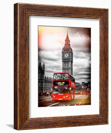 London Red Bus and Big Ben - City of London - UK - England - United Kingdom - Europe-Philippe Hugonnard-Framed Art Print