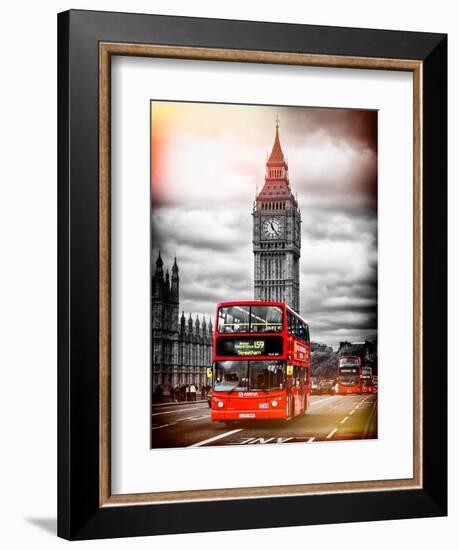 London Red Bus and Big Ben - City of London - UK - England - United Kingdom - Europe-Philippe Hugonnard-Framed Art Print