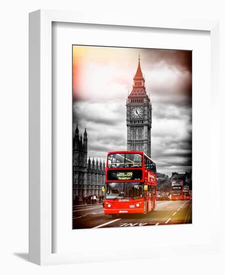 London Red Bus and Big Ben - City of London - UK - England - United Kingdom - Europe-Philippe Hugonnard-Framed Art Print