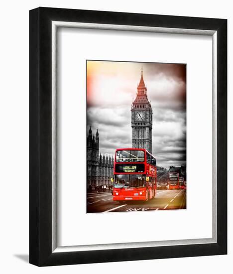 London Red Bus and Big Ben - City of London - UK - England - United Kingdom - Europe-Philippe Hugonnard-Framed Art Print