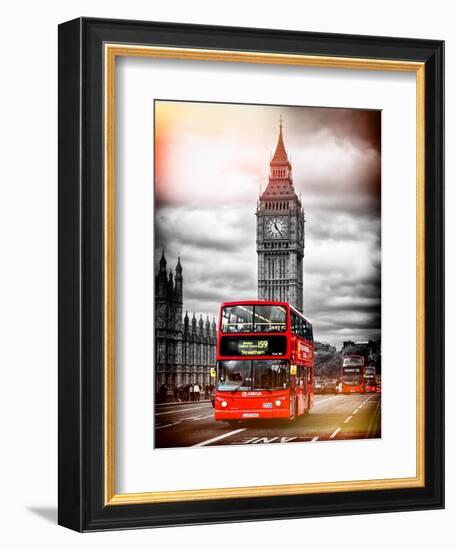 London Red Bus and Big Ben - City of London - UK - England - United Kingdom - Europe-Philippe Hugonnard-Framed Art Print