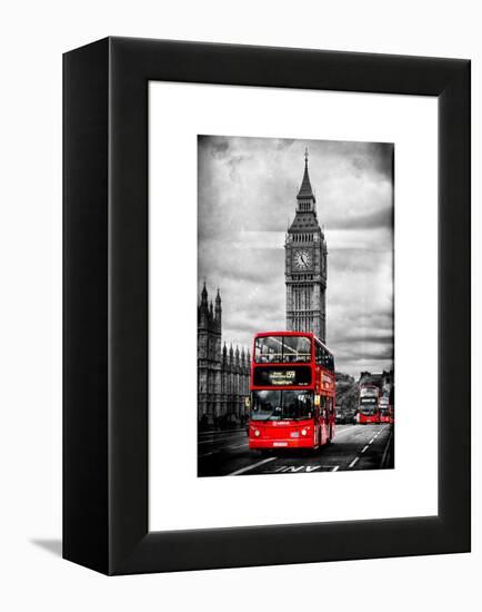 London Red Bus and Big Ben - City of London - UK - England - United Kingdom - Europe-Philippe Hugonnard-Framed Stretched Canvas