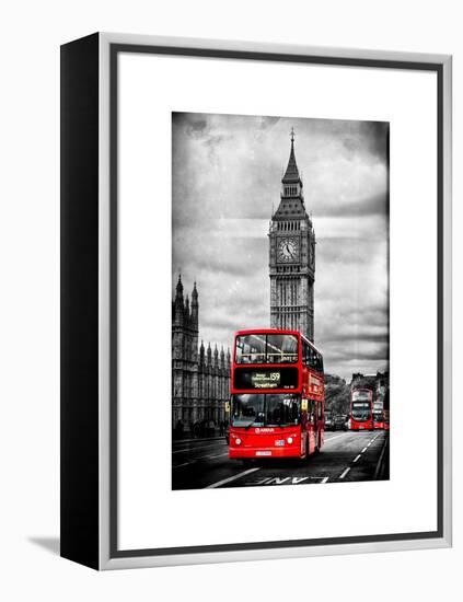 London Red Bus and Big Ben - City of London - UK - England - United Kingdom - Europe-Philippe Hugonnard-Framed Stretched Canvas