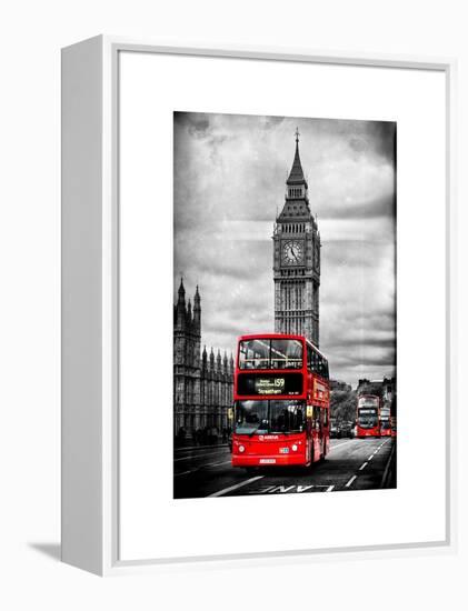 London Red Bus and Big Ben - City of London - UK - England - United Kingdom - Europe-Philippe Hugonnard-Framed Stretched Canvas