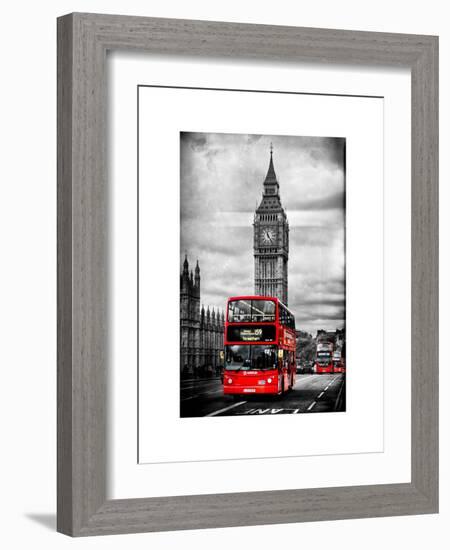 London Red Bus and Big Ben - City of London - UK - England - United Kingdom - Europe-Philippe Hugonnard-Framed Art Print