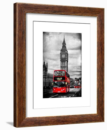 London Red Bus and Big Ben - City of London - UK - England - United Kingdom - Europe-Philippe Hugonnard-Framed Art Print