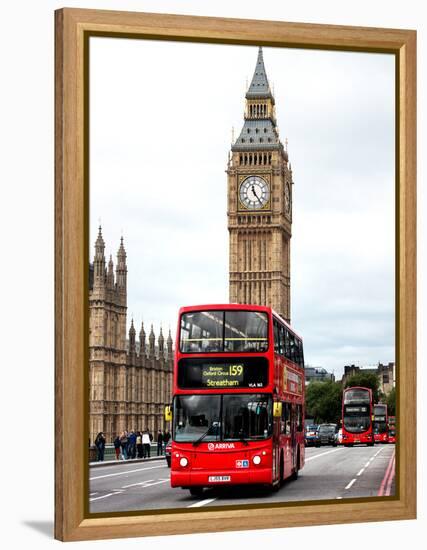 London Red Bus and Big Ben - London - UK - England - United Kingdom - Europe-Philippe Hugonnard-Framed Premier Image Canvas