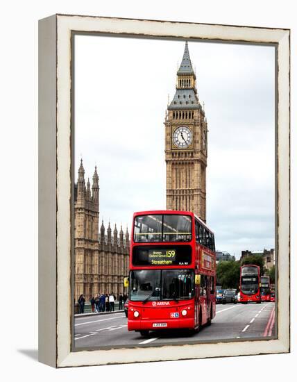 London Red Bus and Big Ben - London - UK - England - United Kingdom - Europe-Philippe Hugonnard-Framed Premier Image Canvas