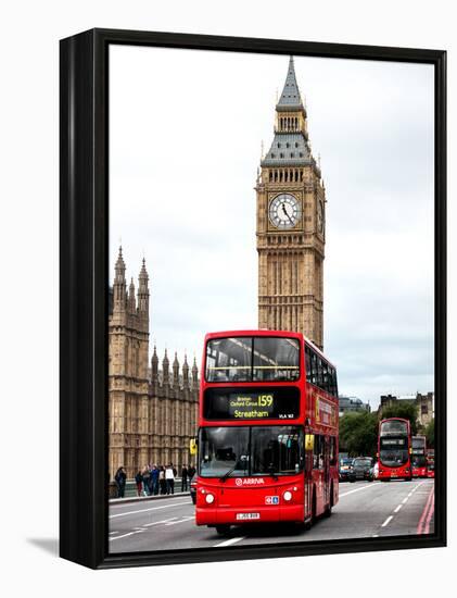 London Red Bus and Big Ben - London - UK - England - United Kingdom - Europe-Philippe Hugonnard-Framed Premier Image Canvas