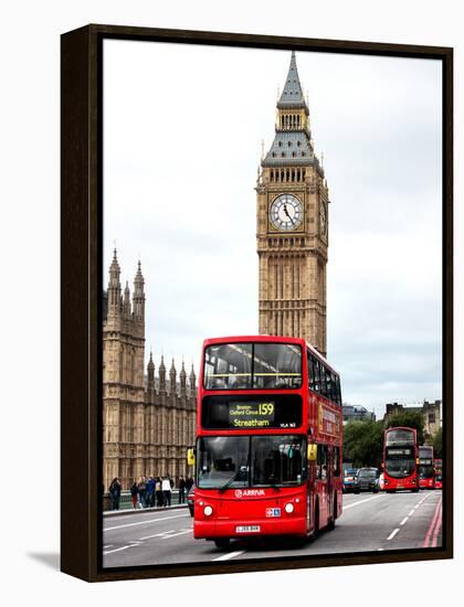 London Red Bus and Big Ben - London - UK - England - United Kingdom - Europe-Philippe Hugonnard-Framed Premier Image Canvas